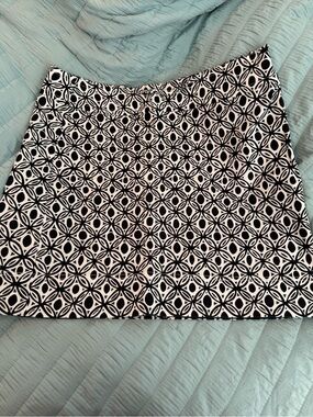 Talbots size 16 Navy  & White Geometric A-Line Women's Skirt
